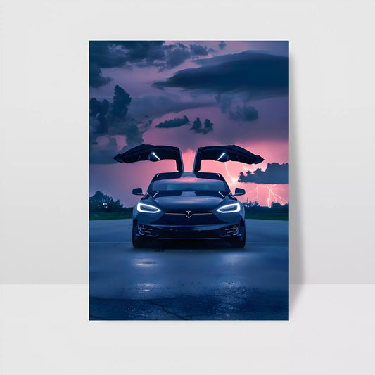 tesla-model-x-lightning-poster