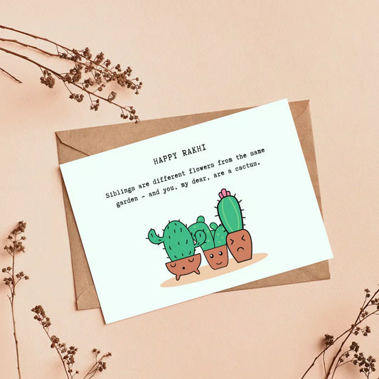 Happy Rakhi Cactus Greeting Card