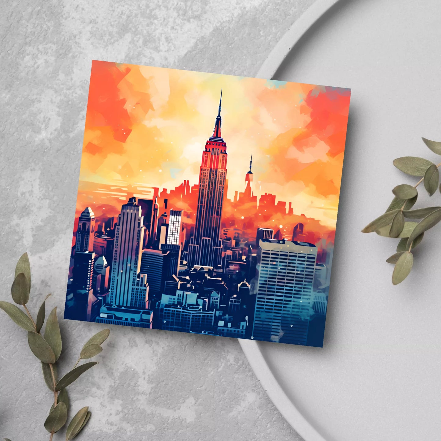 New-York-Sunset-Skyline-Fridge-Magnet