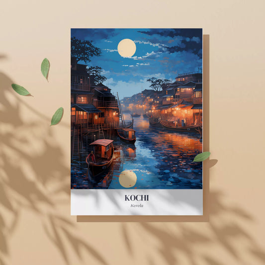 Kochi-by-Moonlight---Enchanted-Waterfront-Poster