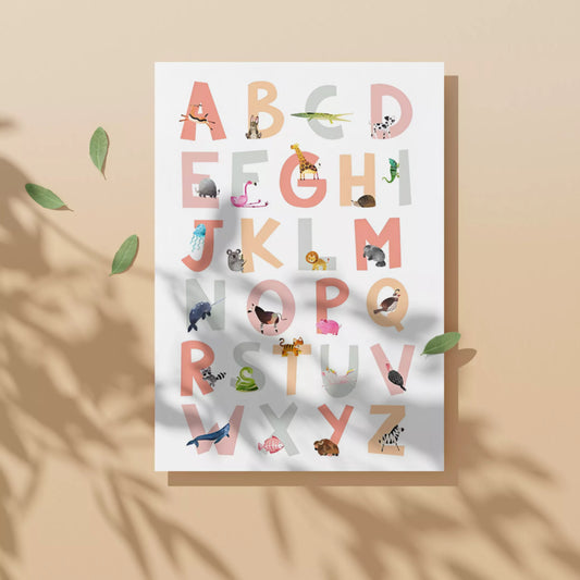 Zoological-Alphabets:-A-Whimsical-Wildlife-A4-Poster