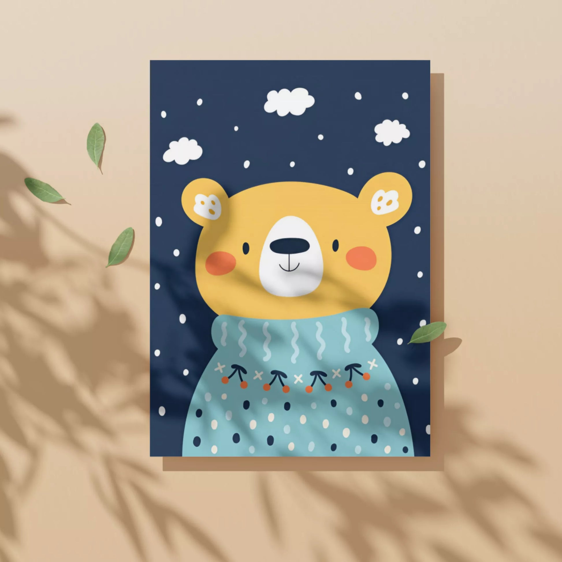 Starry-Night-Bear:-A-Cozy-Celestial-A4-Poster