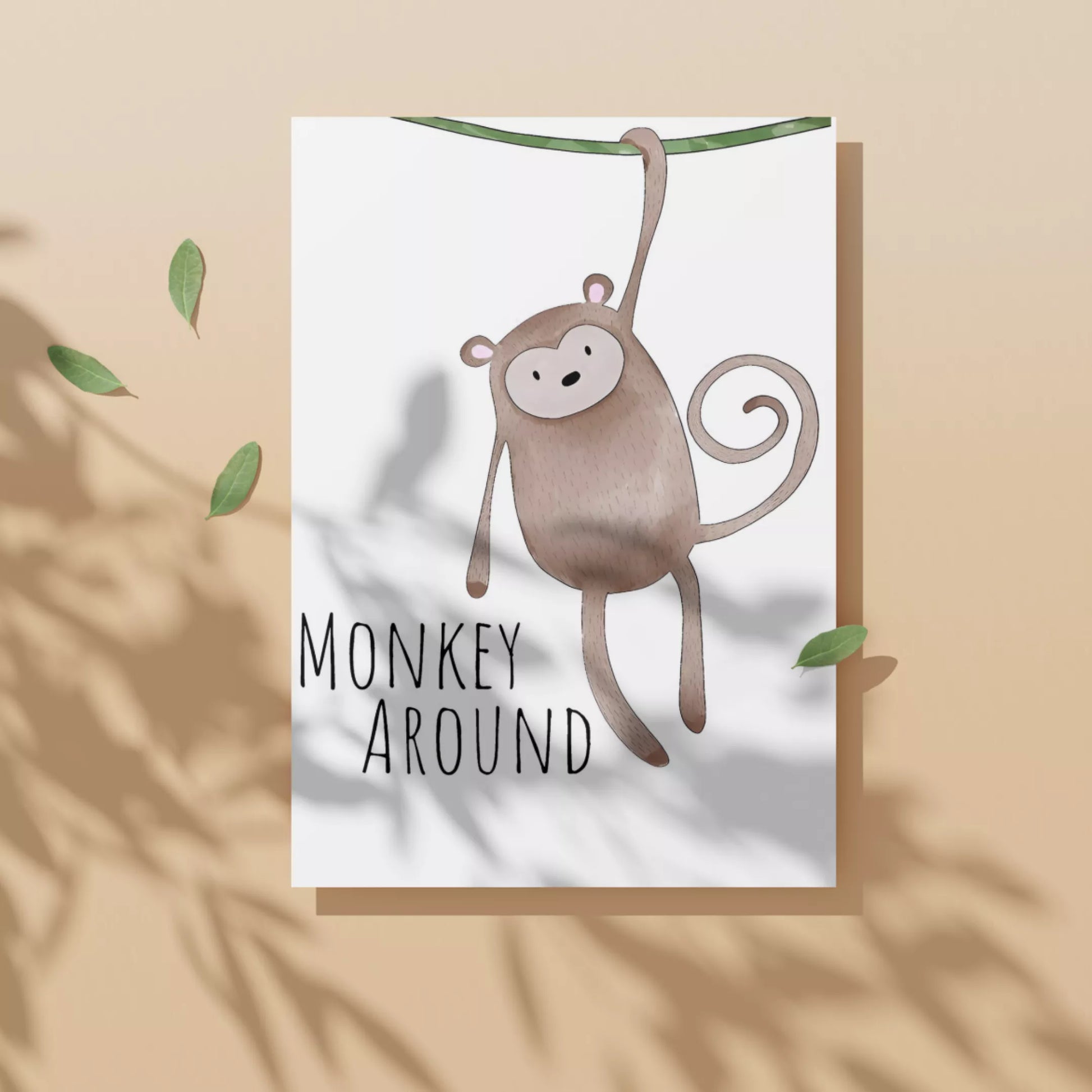 Jungle-Gymnast:-The-Playful-Monkey-A4-Poster