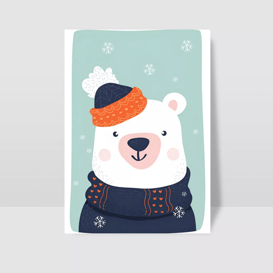 Cozy-Winter-Buddy:-The-Snug-Polar-Bear-A4-Poster