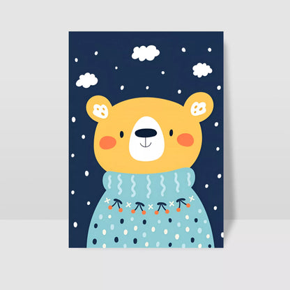 Starry-Night-Bear:-A-Cozy-Celestial-A4-Poster