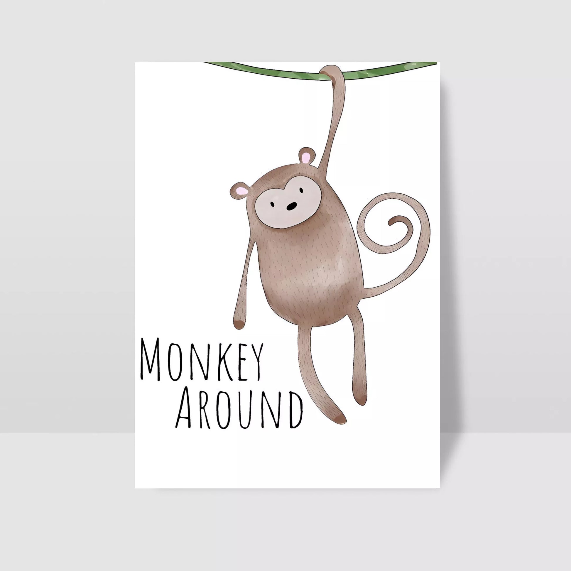 Jungle-Gymnast:-The-Playful-Monkey-A4-Poster