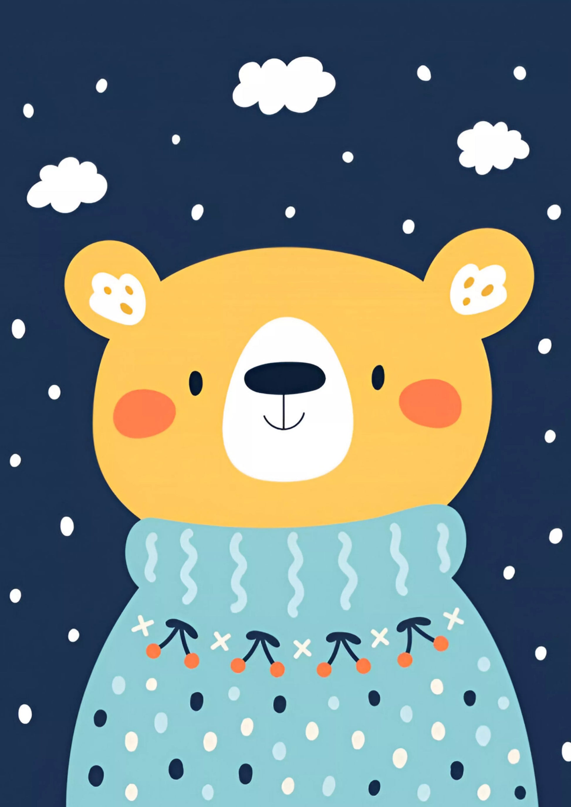 Starry-Night-Bear:-A-Cozy-Celestial-A4-Poster