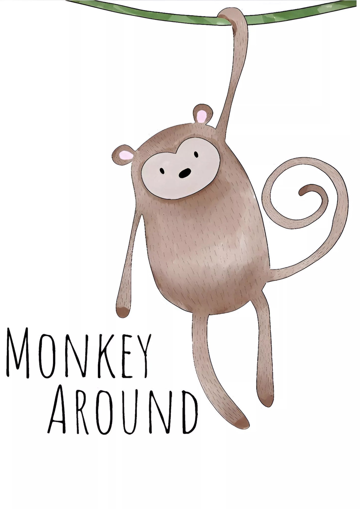 Jungle-Gymnast:-The-Playful-Monkey-A4-Poster