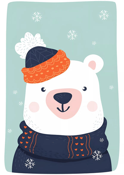 Cozy-Winter-Buddy:-The-Snug-Polar-Bear-A4-Poster