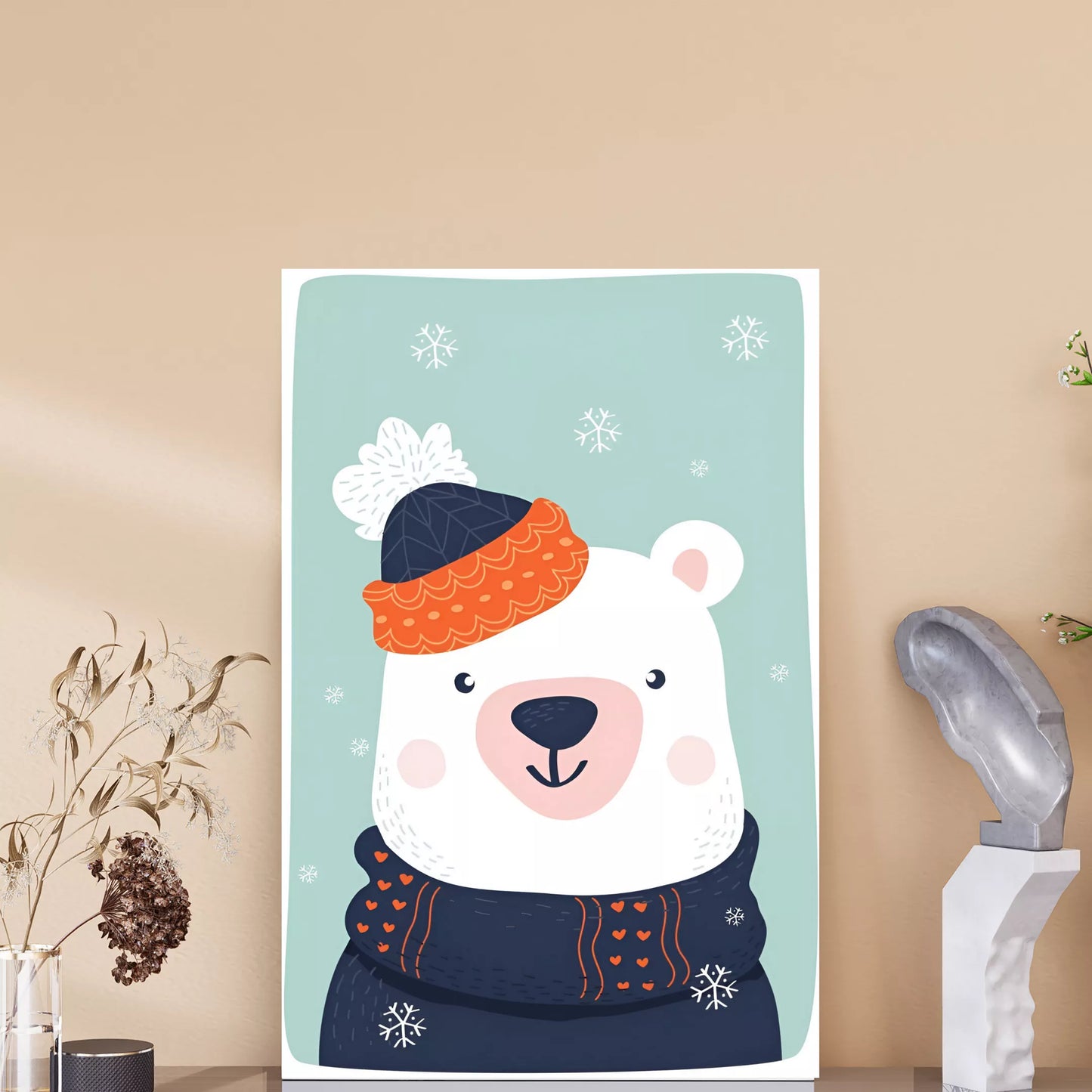 Cozy-Winter-Buddy:-The-Snug-Polar-Bear-A4-Poster