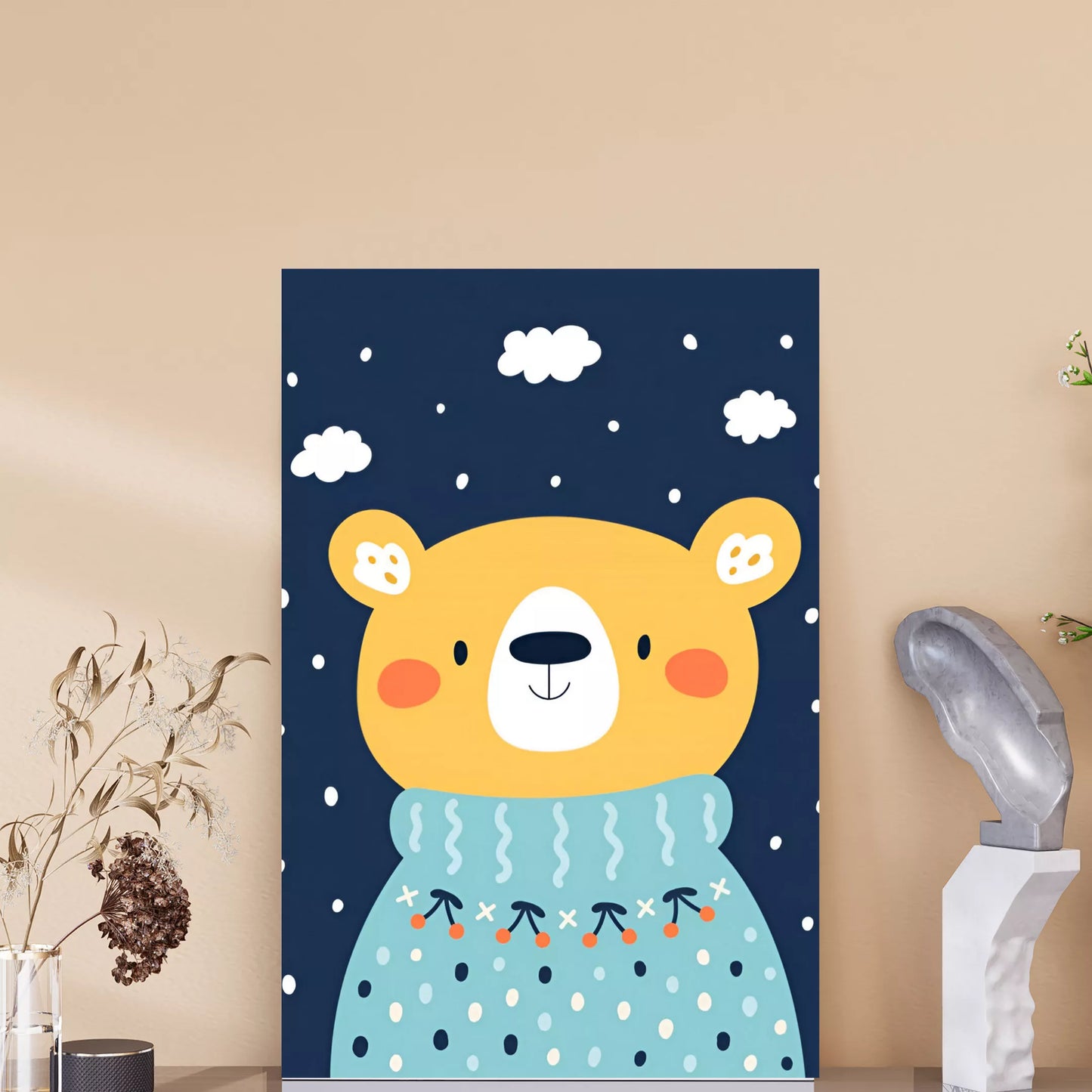 Starry-Night-Bear:-A-Cozy-Celestial-A4-Poster