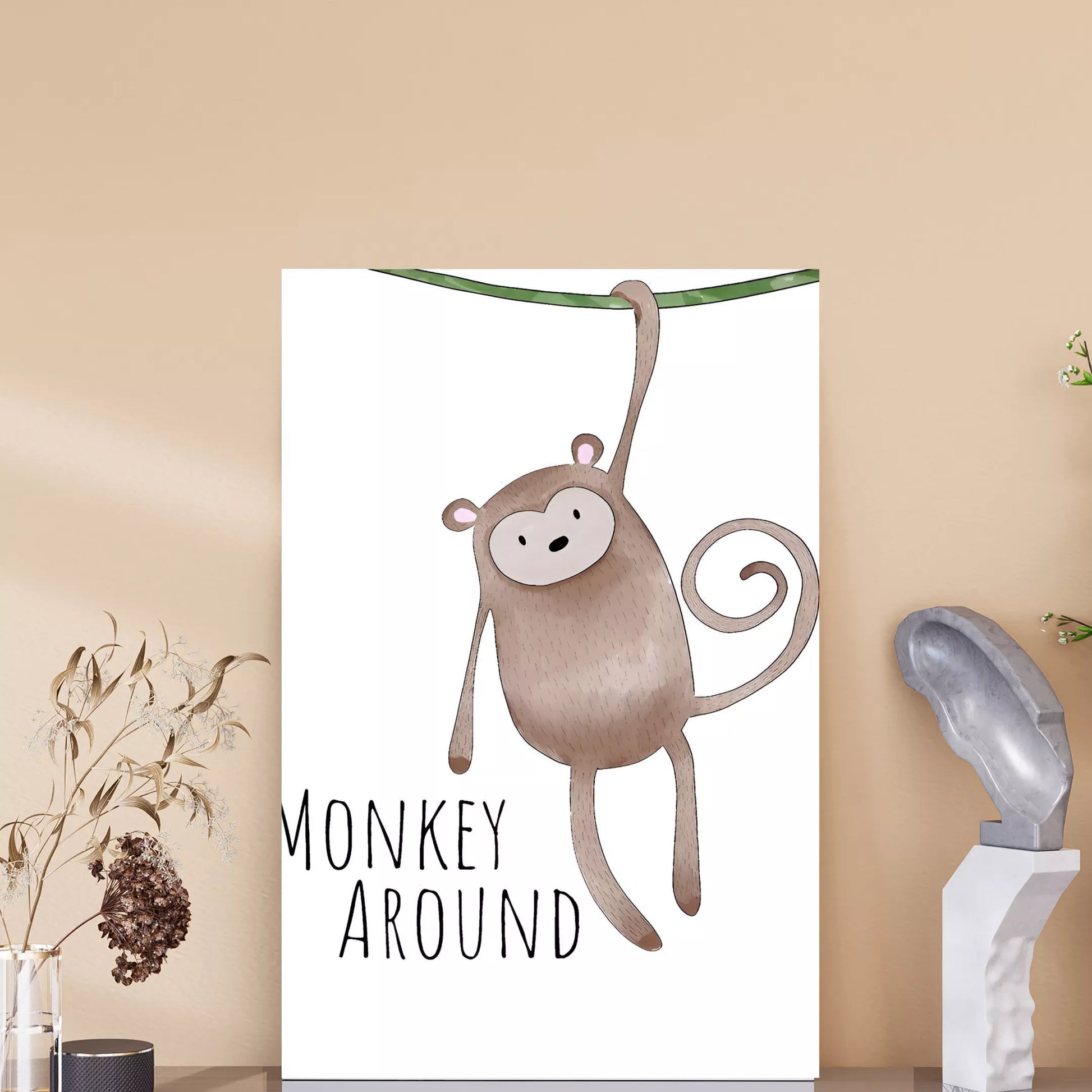 Jungle-Gymnast:-The-Playful-Monkey-A4-Poster