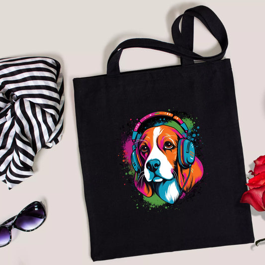 Groovy-Beats-Dog-Headphone-Tote-Bag