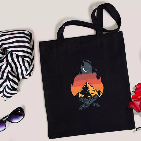 Cozy-Campfire-Mountain-Tote-Bag