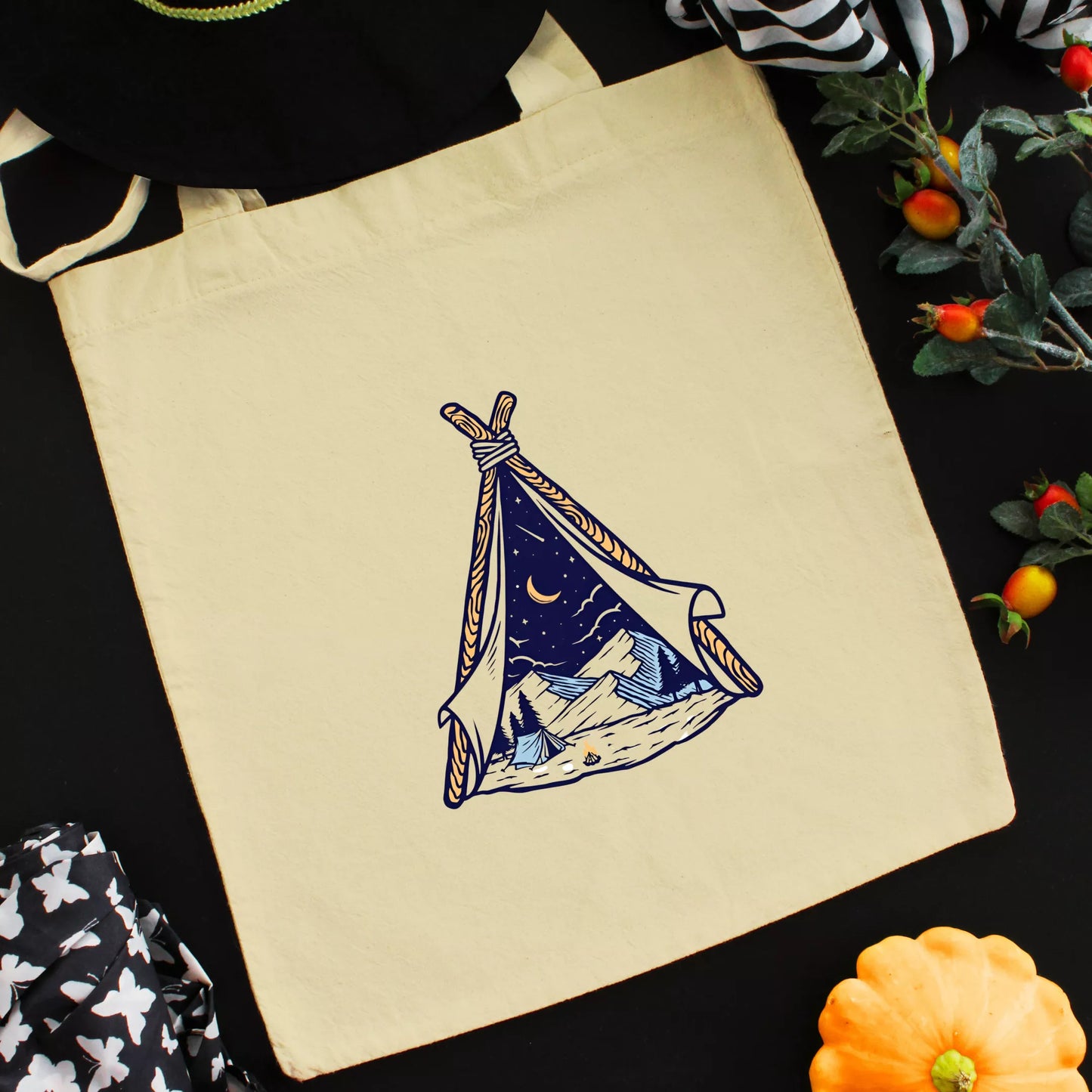 Starry-Night-Teepee-Canvas-Tote-Bag