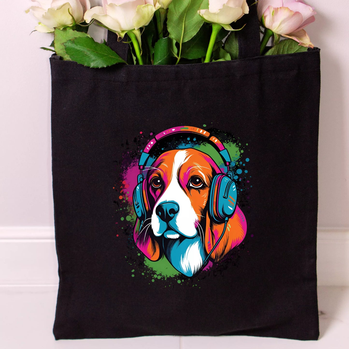 Groovy-Beats-Dog-Headphone-Tote-Bag