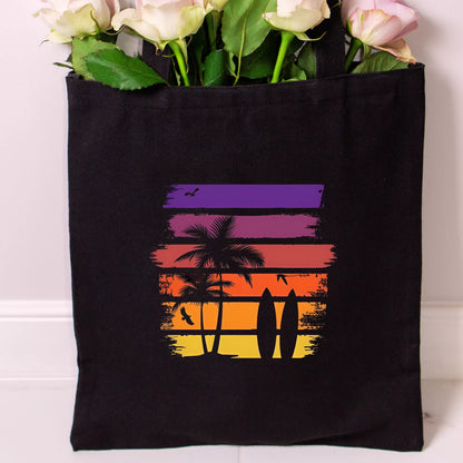 Sunset-Palms-Silhouette-Tote-Bag