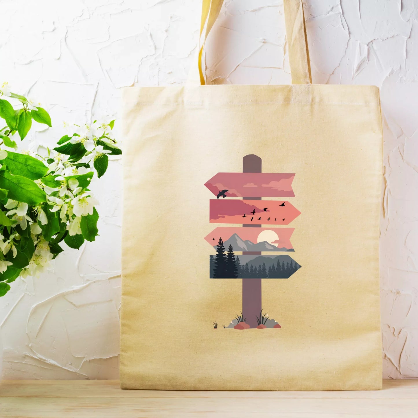 Whimsical-Wilderness-Directional-Sign-Tote-Bag