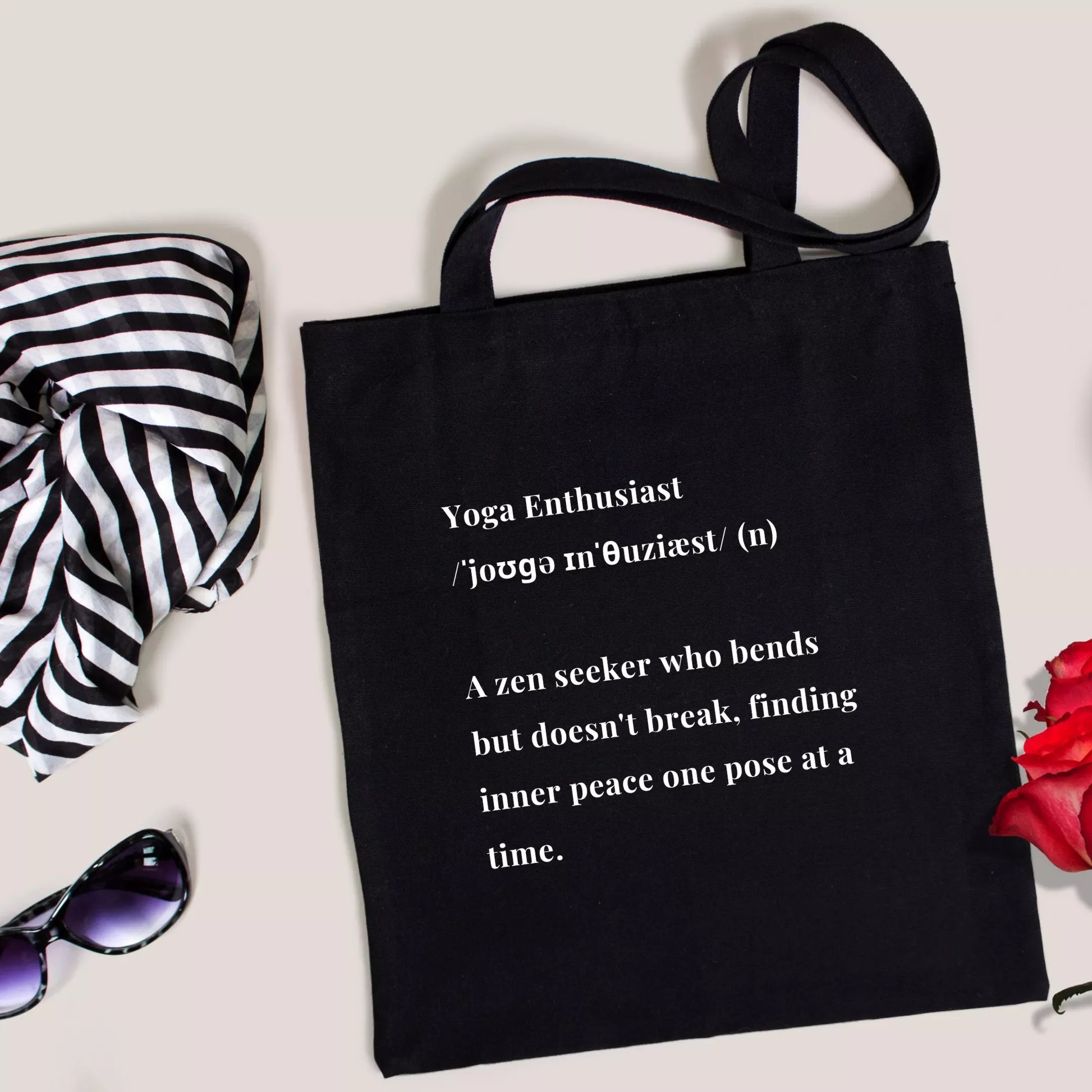 Yoga-Enthusiast-Definition-Tote-Bag