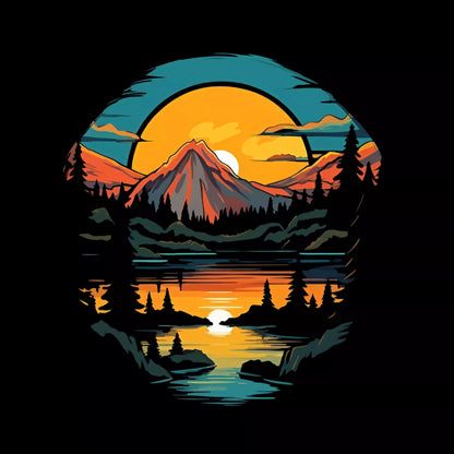 Mountain-Reflection-Sunset-Tote-Bag